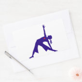 Sticker Rectangulaire Triangle Yoga Pose Silhouette Avec Coeur (Enveloppe)