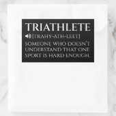 Sticker Rectangulaire Triathlète Définition amusante (Sac)