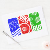 Sticker Rectangulaire Triathlon Blocs de couleurs TRI (Enveloppe)