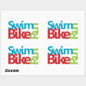 Sticker Rectangulaire Triathlon cool et design unique (Feuille)