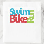 Sticker Rectangulaire Triathlon cool et design unique (Sac)