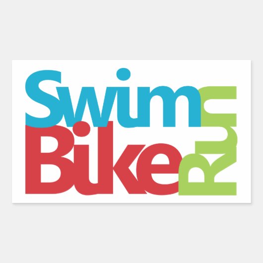 Sticker Rectangulaire Triathlon cool et design unique (Devant)