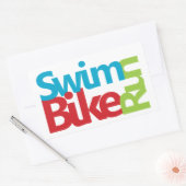 Sticker Rectangulaire Triathlon cool et design unique (Enveloppe)
