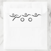 Sticker Rectangulaire Triathlon cool et design unique (Sac)