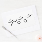 Sticker Rectangulaire Triathlon cool et design unique (Enveloppe)