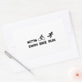 Sticker Rectangulaire Triathlon Swim Bike Run (Enveloppe)