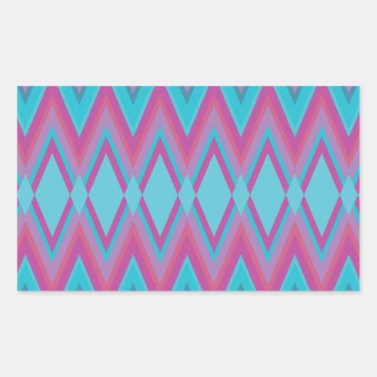 Sticker Rectangulaire Tribal pourpre et Aqua (Devant)