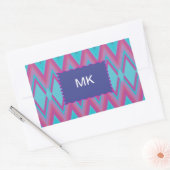 Sticker Rectangulaire Tribal pourpre et Aqua (Enveloppe)