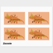 Sticker Rectangulaire Tricératops (Feuille)