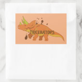 Sticker Rectangulaire Tricératops (Sac)