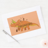 Sticker Rectangulaire Tricératops (Enveloppe)