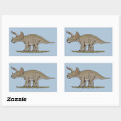 Sticker Rectangulaire Tricératops de Dinosaure Crétacé (Feuille)