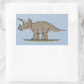 Sticker Rectangulaire Tricératops de Dinosaure Crétacé (Sac)