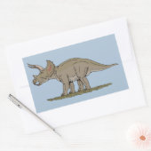 Sticker Rectangulaire Tricératops de Dinosaure Crétacé (Enveloppe)