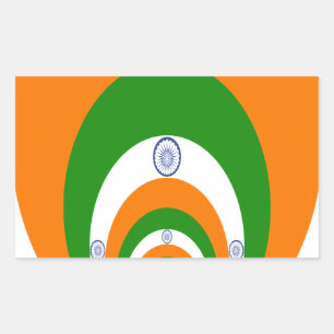 Sticker Rectangulaire Tricolor d'un safran très profond, blanc VERT