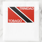Sticker Rectangulaire trinidad tobago pays drapeau nom du texte (Sac)