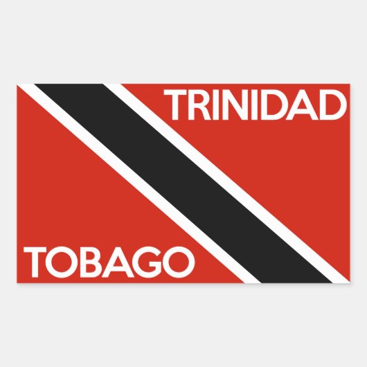Sticker Rectangulaire trinidad tobago pays drapeau nom du texte (Devant)