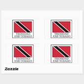 Sticker Rectangulaire Trinité-et-Tobago (Feuille)