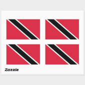 Sticker Rectangulaire Trinité-et-Tobago (Feuille)