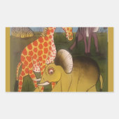 Sticker Rectangulaire Trio d'art africain (Devant)