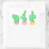 Sticker Rectangulaire Trio de cactus Désert Moderne Boho (Sac)