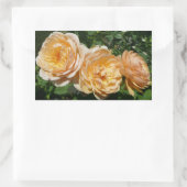 Sticker Rectangulaire Trio de Pêche Rose Floral (Sac)