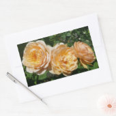 Sticker Rectangulaire Trio de Pêche Rose Floral (Enveloppe)