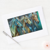 Sticker Rectangulaire Trio des chevaux (Enveloppe)