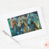 Sticker Rectangulaire Trio des chevaux (Enveloppe)