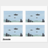 Sticker Rectangulaire Trio UFO (Feuille)