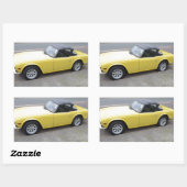 Sticker Rectangulaire Triomphe classique TR6 Sportscar (Feuille)