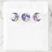 Sticker Rectangulaire Triple lune violet et or (Sac)