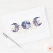 Sticker Rectangulaire Triple lune violet et or (Enveloppe)