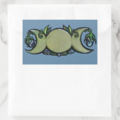 Sticker Rectangulaire Triple Moon Bloom – Symbole Botanique Wiccan (Sac)