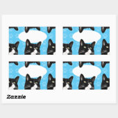 Sticker Rectangulaire Triple Trouble Chat Personnalisé Fun Art Design (Feuille)