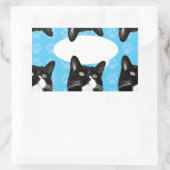 Sticker Rectangulaire Triple Trouble Chat Personnalisé Fun Art Design (Sac)