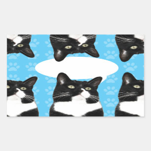 Sticker Rectangulaire Triple Trouble Chat Personnalisé Fun Art Design
