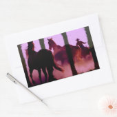 Sticker Rectangulaire Triptyque de l'équitation sauvage (Enveloppe)