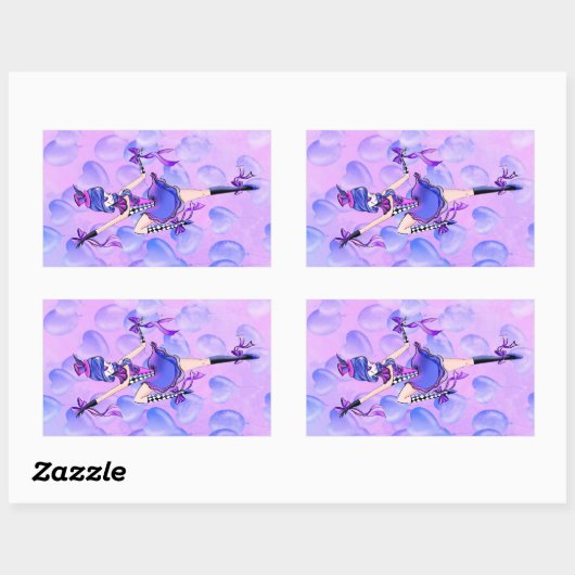 Sticker Rectangulaire Trixie le Clown - Ballons bleus  (Feuille)