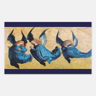 Sticker Rectangulaire TROIS ANGELS À Noël BLEU