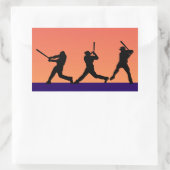 Sticker Rectangulaire Trois Batteurs De Baseball (Sac)