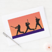 Sticker Rectangulaire Trois Batteurs De Baseball (Enveloppe)