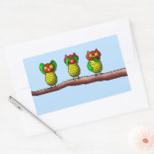 Sticker Rectangulaire Trois chouettes sages, entendez, voyez et parlez p (Enveloppe)