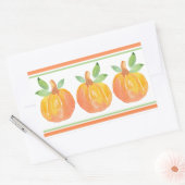Sticker Rectangulaire Trois Citrouilles aquarelle 2 (Enveloppe)