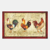 Sticker Rectangulaire Trois coq (Devant)