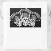 Sticker Rectangulaire Trois crânes de chef (Sac)