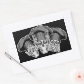 Sticker Rectangulaire Trois crânes de chef (Enveloppe)