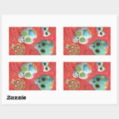 Sticker Rectangulaire Trois jours de crânes morts (Feuille)