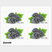 Sticker Rectangulaire Trois mûres avec feuilles (Feuille)
