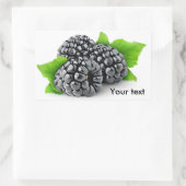 Sticker Rectangulaire Trois mûres avec feuilles (Sac)